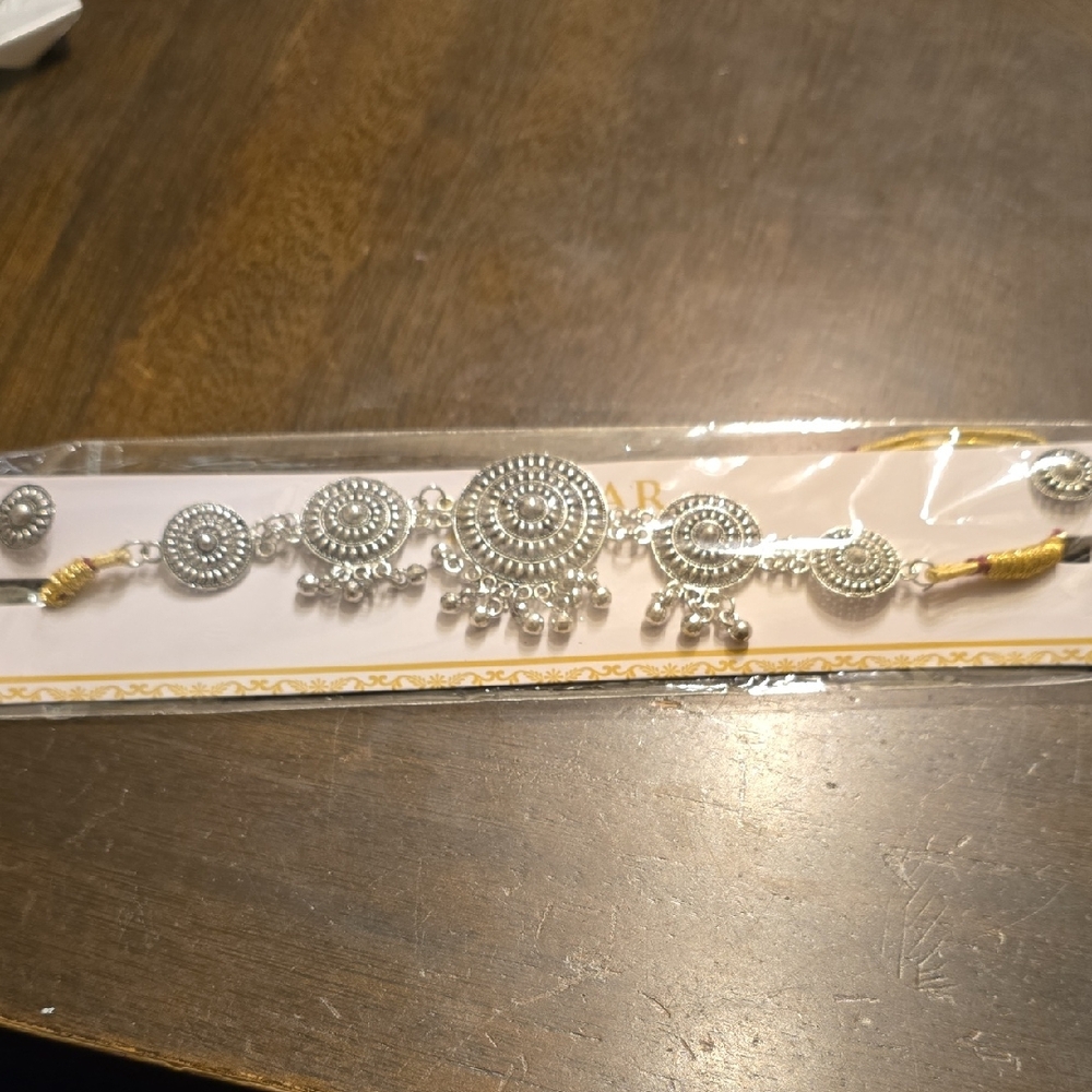 Silver and Gold Circular Pendant Necklace